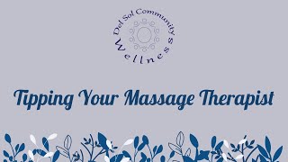 Tipping Your Massage Therapist