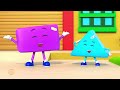 five little shapes jumping on the bed nursery rhyme and baby song