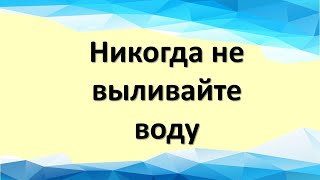 Никогда не выливайте воду