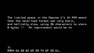 Nascom 1 Tape Loading Speed