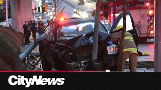 2 women hospitalized after being hit by truck in Burnaby