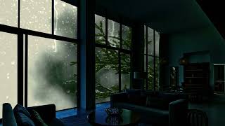 Heavy Rain and Thunder By The Window For Calm And Good Sleep - Cozy Bedroom Ambience