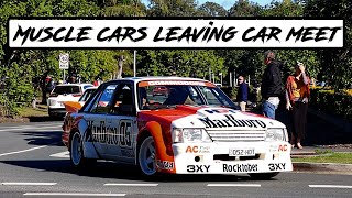 Muscle Cars Leaving a Car Meet! | Loud Muscle Cars, Holden's, Supercars!