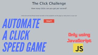 Automate Browser Clicking Game with JavaScript - Test Automation Tutorial