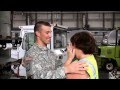 US soldier home early surprises mom at work.