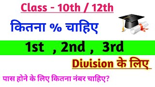Class 10th 12th में पास होने के लिए कितना नंबर चाहिए | 1st division 2nd division 3rd division marks