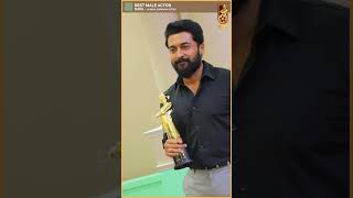 Suriya Posed with Trophy in Vikatan Cinema Awards 2020-21 | Jai Bhim | Soorarari Potru