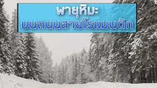 เที่ยวสวีเดน ชมหิมะตกหนักในถนนสายโรแมนติกที่เดิมขับรถฝ่าหิมะเพราะต้องไปธุระในเมือง Arvika Sweden