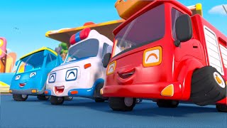 Five Little Cars are Racing | Car Cartoon | Monster Truck | Kids Song | BabyBus - Cars World