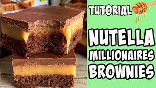How to make a Nutella Millionaire Brownies! tutorial #Shorts
