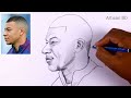 How To Draw Realistic face  Kylian Mbappe / Step by Step Easy Pencil Sketch #mbappe