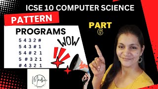 ICSE CLASS 9 & 10 : How to write java pattern program - Part 6
