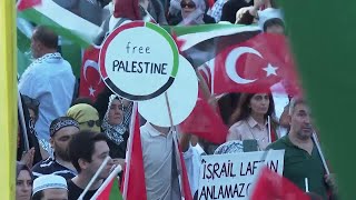 Tens of thousands join Istanbul rally in honor of slain Hamas leader Haniyeh