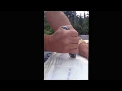 Cutting composite with utility knife Cutting composite with utility knife