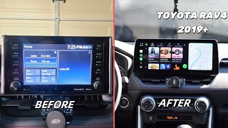 How to remove the head unit on a 2019-2022 Toyota RAV4 and replace it with a new one?