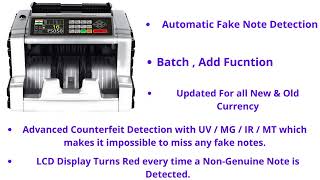 Dehmy Money Counting Machine for New Notes 50,200,500,1000,2000 with Fake Note Detection