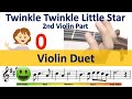 Twinkle Twinkle Little Star Violin Duet 2nd violin part sheet music and easy violin tutorial