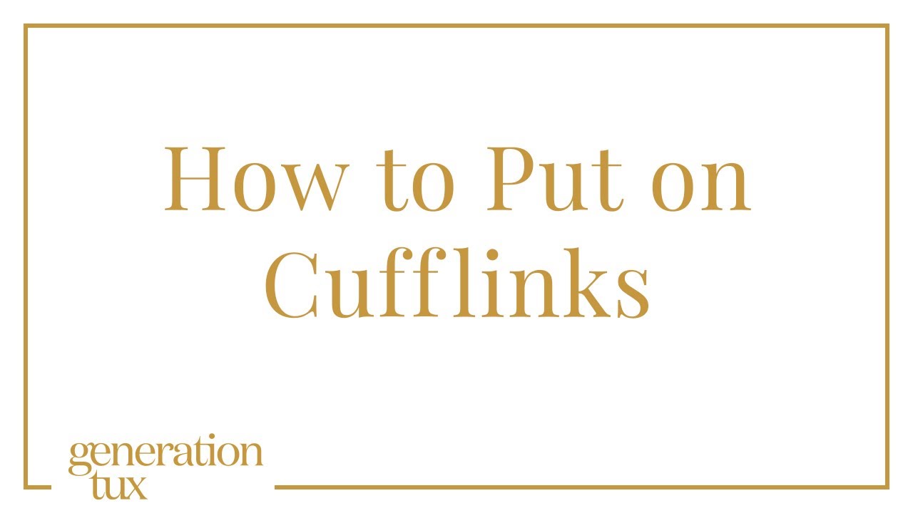 How To Put On Cufflinks Youtube