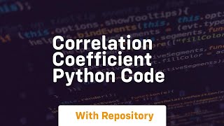 correlation coefficient python code