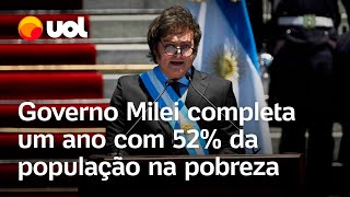 Milei completa um ano de governo com 52% da população da Argentina na pobreza