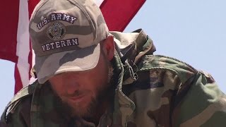 Homeless vet creates memorial