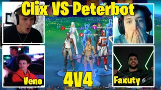 Clix Reet Webster Twunti VS Peterbot Ritual Faxuty Veno 4V4 Zonewars (Fortnite Wager)!