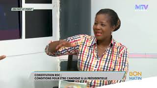 BON MATIN : OFP - RDC : CONDITIONS POUR ETRE CANDIDAT A LA PRESIDENTIELLE Prof BANZA MALALE