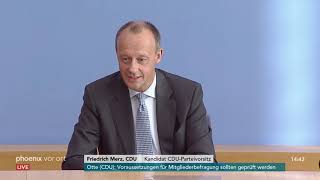 Pressekonferenz mit Friedrich Merz zu seiner Kandidatur für den Vorsitz der CDU am 31.10.18