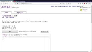 Functional-2 (no9) Java Tutorial || codingbat.com