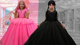 Wednesday vs Barbie - Collection of funny Pink vs. Black Challenges for kids