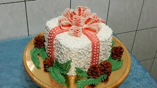 УКРАШЕНИЕ ТОРТОВ , ТОРТ К НОВОМУ ГОДУ  ПОДАРОК, cake decoration