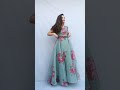 grey organza floral gown