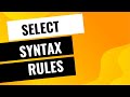 SQL SELECT statement syntax rules | Oracle SQL fundamentals