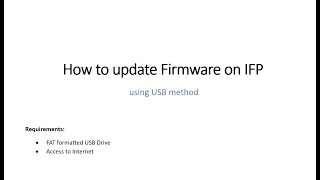 Firmware Update Instruction for V7 Interactive Flat Panel