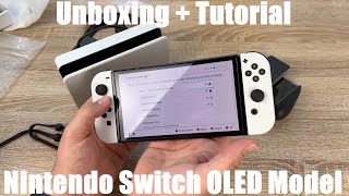 Nintendo Switch (game console) – OLED Model (2021) w/ White Joy-Con unboxing and instructions