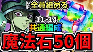 【魔法石50個】共通編成でサクッとクリア！ほぼ全員組める！3月クエスト11~14！3月のクエストダンジョン14,13,12,11！メルエム編成！代用・立ち回り解説【パズドラ】