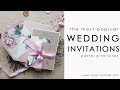 Romantic wedding invitation with pink flowers