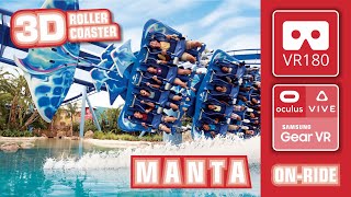 3D extreme VR Roller Coaster MANTA VR180 Experience | VR 360 POV front row SeaWorld Orlando | Oculus