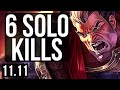 DARIUS vs ZAC (TOP) | 1600+ games, 6 solo kills, 1.6M mastery | KR Master | v11.11