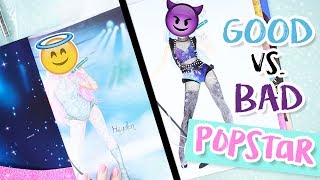 Good Vs Bad POPSTAR + VERLOSUNG | TOPModel Malbuch Review || Foxy Draws