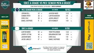 SBCC A Grade v MCC Senior Men A Grade