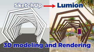 Creating a modern pergola in SketchUp and rendering it in Lumion!