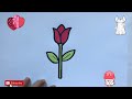 how to draw a cute tulip for children