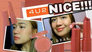 Testing 4U2 COSMETICS You're mine lippies and I Kiss You blush!