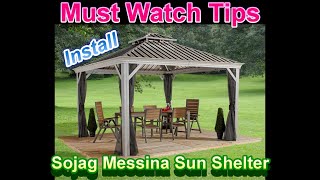 Costco Sojang Messina Sun Shelter Must See Install Tips - Part 1