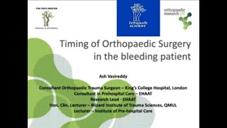 Timing of Orthopaedic Surgery in Bleeding Patients | Current Guidance