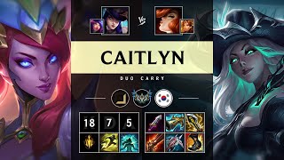 Caitlyn ADC vs Miss Fortune: Triple Kill, Godlike - KR Challenger Patch 25.S1.1