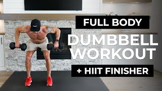 25 Min FULL BODY Dumbbell Workout + HIIT (Strength Training & Cardio)