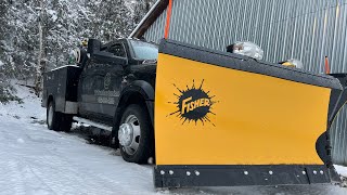 Plowing Heavy Snow With New Ram 5500 \u0026 Fisher 10.5 Foot XV2