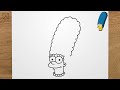 how to draw marge simpson step by step easy